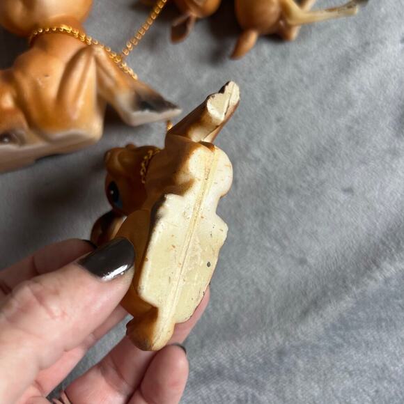 Vintage Plastic Deer Family Figurines attached set - Picture 7 of 8